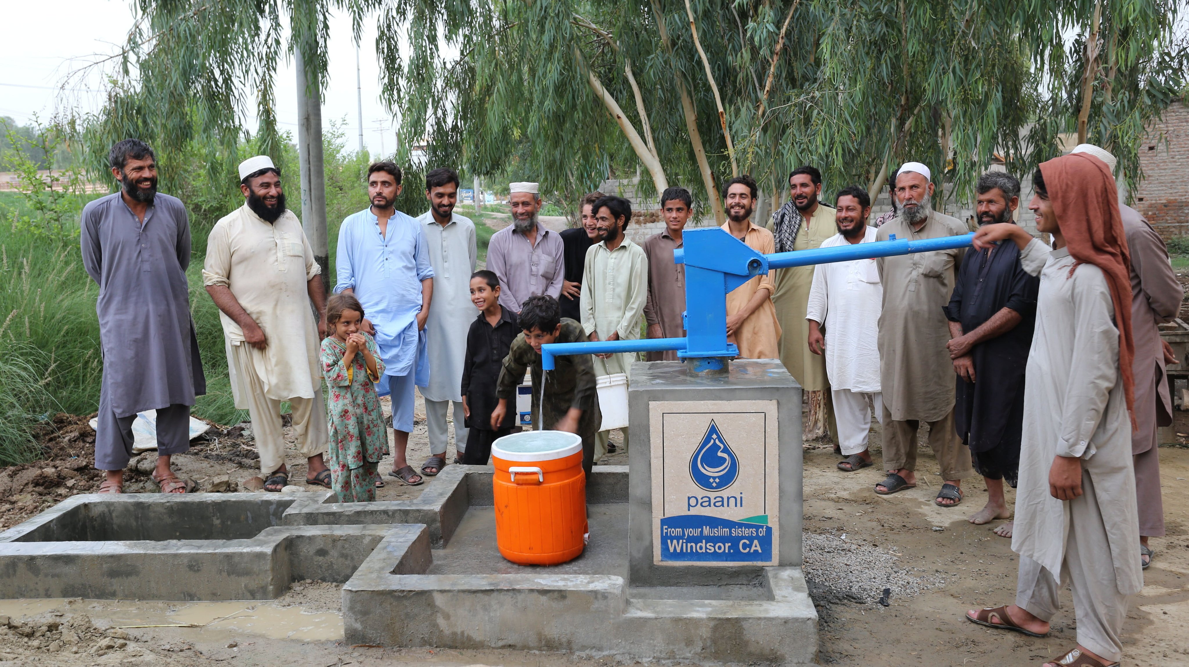 Multiple water wells serving a community
